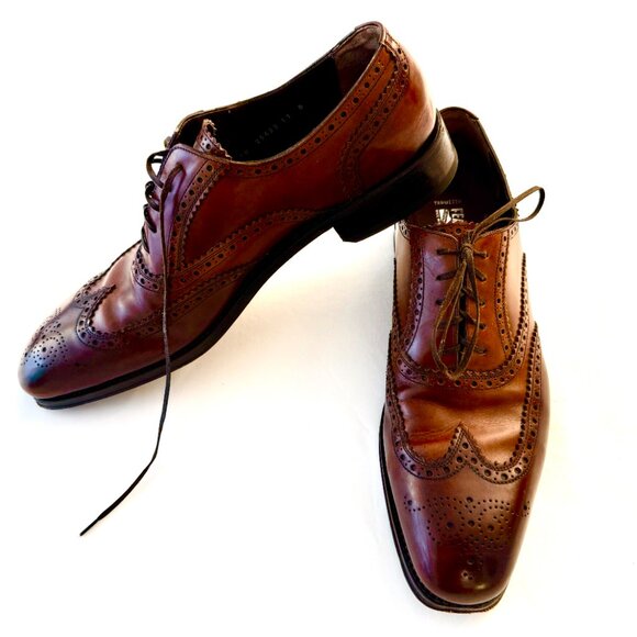 Some of the nicest Ferragamo men\'s wingtip lace up shoes you\'ll find. main image 4